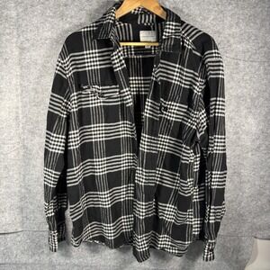 American Eagle black and white plaid flannel shirt XXL